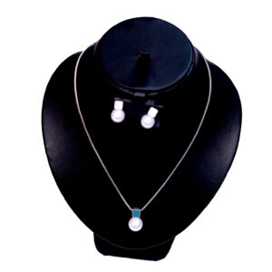 3 piece elegant simple faux pearl necklace and ear ring set