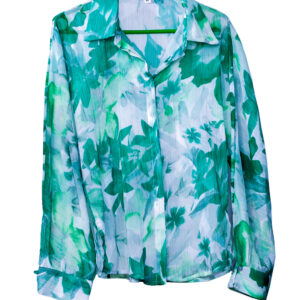 GREEN FLORAL LONG SLEEVE BLOUSE