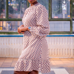 WOMEN'S MID LENGTH POLKA DOT PRINT DRESS